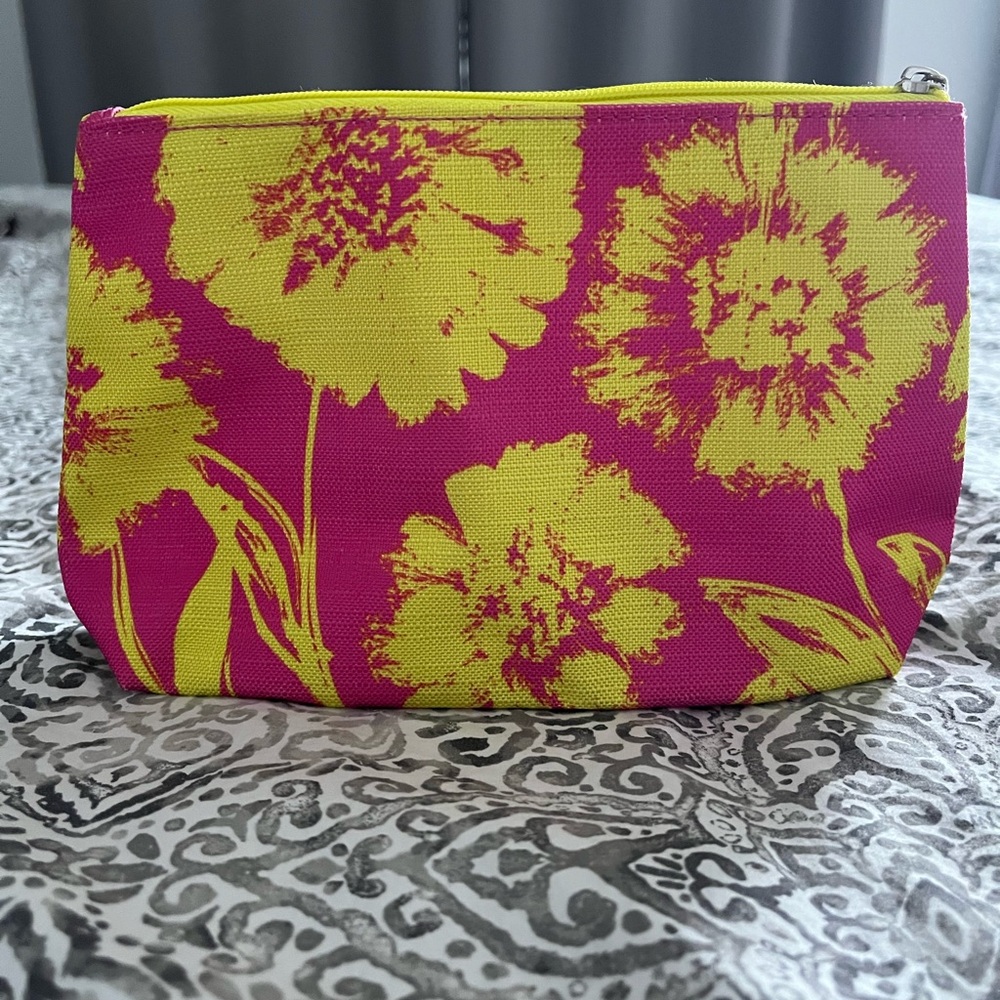 CLINIQUE Floral Cosmetic Bag Zipper Pouch - Picture 6 of 7